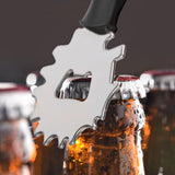 Stainless Steel Grill Scraper- Bbq Grill Cleaner Tool With Extended Handle & Bottle Opener